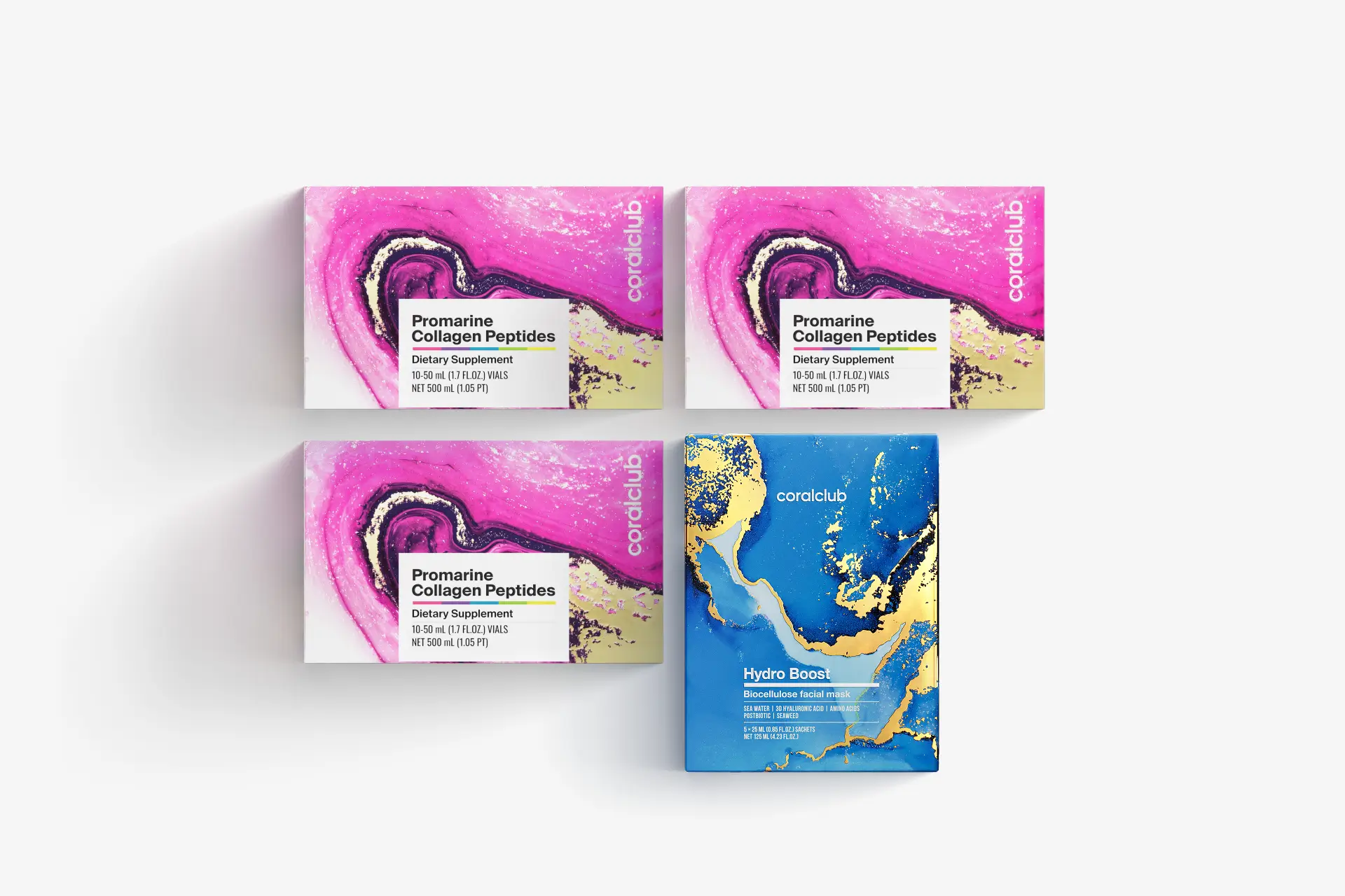 Set Promarine Collagen Peptides(ciclo di 1 mese) & Hydro Boost Biocellulose Facial Mask (5 bustine)